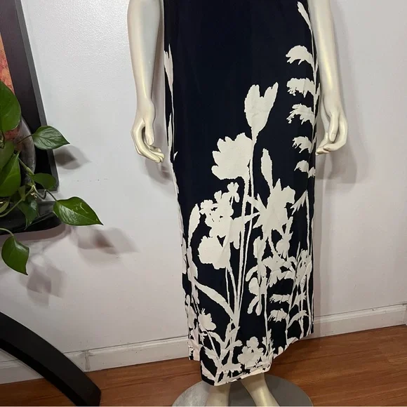 Vintage R.J. Collection by Chelsea Rousso Black Sheath Dress Long Floral Size 8 - Picture 8 of 12